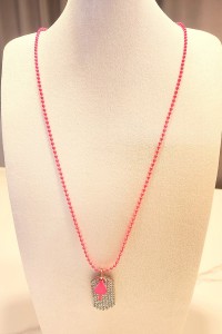 Fancy Military Necklace Pink